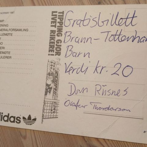 Brann  "Bura deg inne". Autograf fra Dan Riisnes /Olafur Thordarson