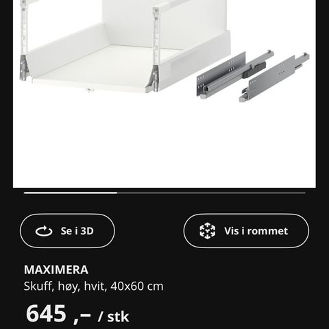 Maximera skuff med front