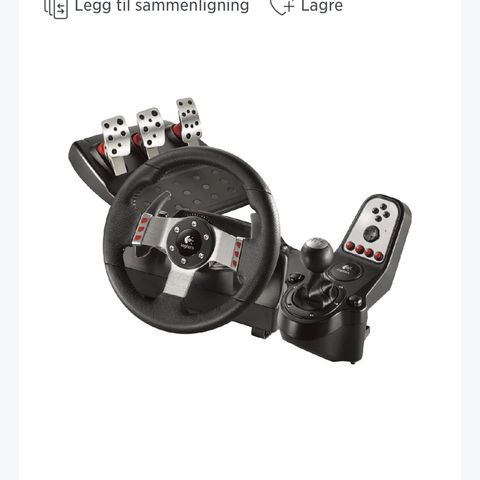 Logitech G27 racingratt, pedaler og girspak