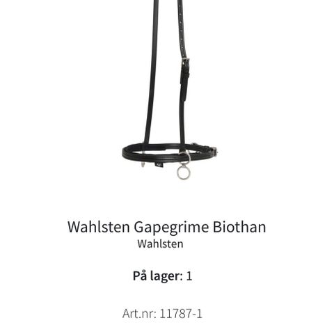 Wahlsten gapegrime for ponni