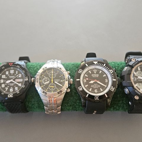 4 sports quartz klokker med ny batteri Ice, Casio, Prologue, Kyboe