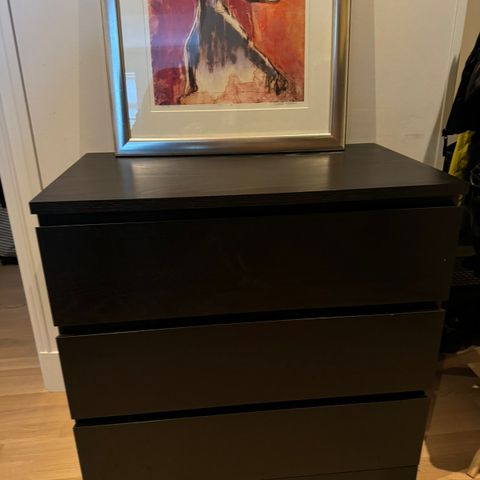 Svart IKEA malm kommode