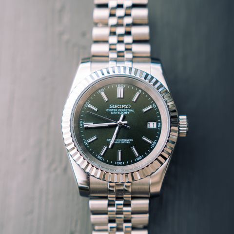 Seiko Datejust Olive Green Mod/Homage