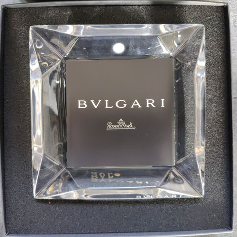 BVLGARI Rosenthal Crystal Round Cigar Ashtray, Eccentrica, 47518, Large 18 cm.