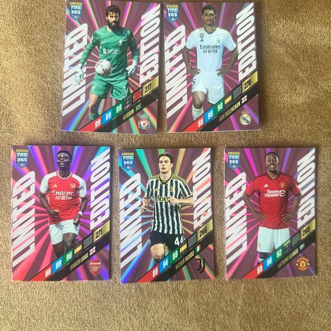 5 panini Limited  Edition fotball kort