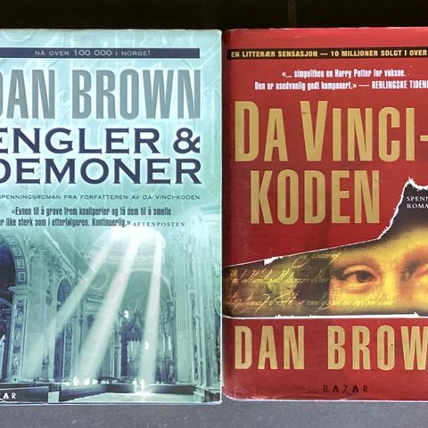 DAN BROWN- 4 fine bøker «TAPTE SYMBOL»«DA VINCI-KODEN»«ENGLER OG DEMONER»