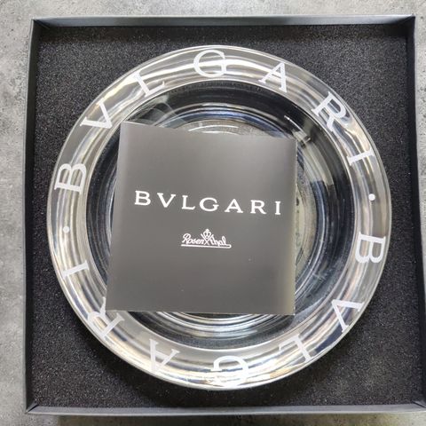 BVLGARI Rosenthal Crystal Round Cigar Ashtray, 47504, Large 19.5 cm.