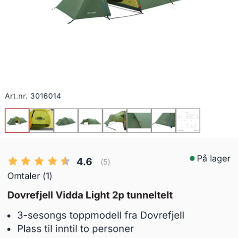 Dovrefjell Vidda light tunneltelt