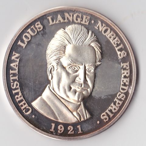 Christian Lus Lange  Norske Nobelprisvinnere Stor sølvmedalje på ca 49 gram