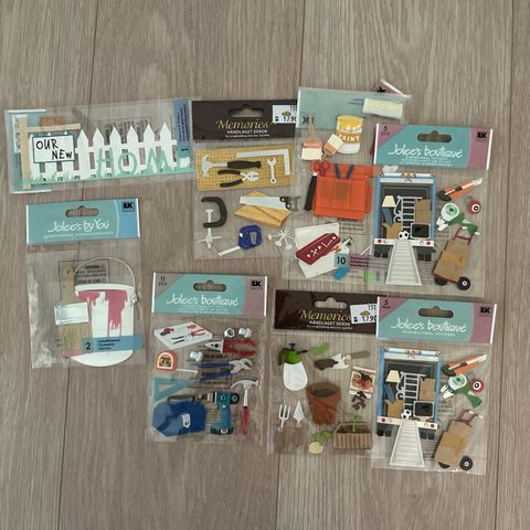 Klistremerkepakke scrapbooking tema hus/oppussing