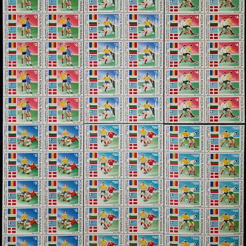 Romania 1990 Fotball ITALIA 60 frimerker hele 10 sett