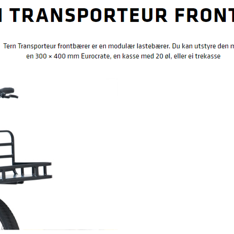 Tern frontbærer (stor) | ønskes kjøpt