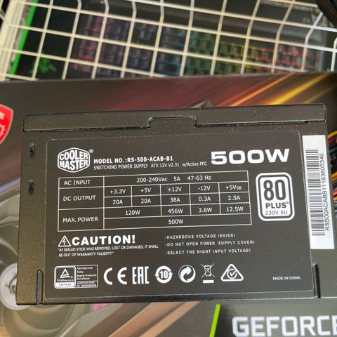 Coolermaster strømforsyning 500W