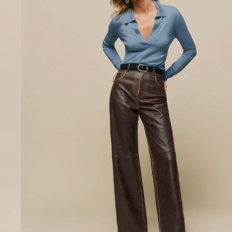 Reformation Veda Kennedy Wide Leg Leather Pant