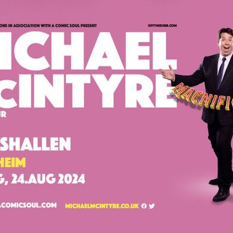 4 billetter til Michael McIntyre i Trondheim lørdag 24.08 - selges samlet.