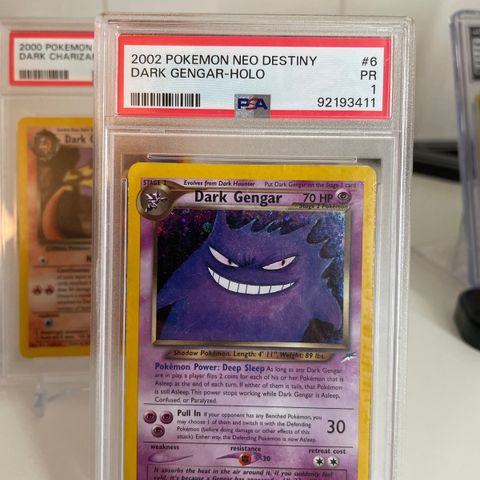 Pokemon Kort: Nydelig Dark Gengar kort PSA 1⭐️😍