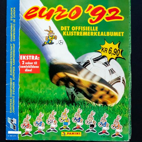 Fotballkort - Panini Euro 92 (klistremerkealbum) - ikke komplett - Ønsker bud