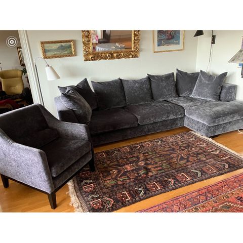 Flott Paso Doble sofa i velur, trenger sårt et nytt hjem, grunnet flytting!