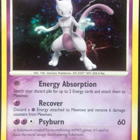 Mewtwo holo pokemon kort