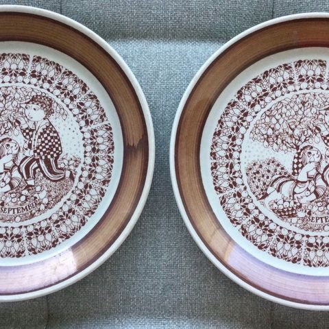 Bjørn Wiinblad - September plate  - Nymølle( 150,- pr.stk.)