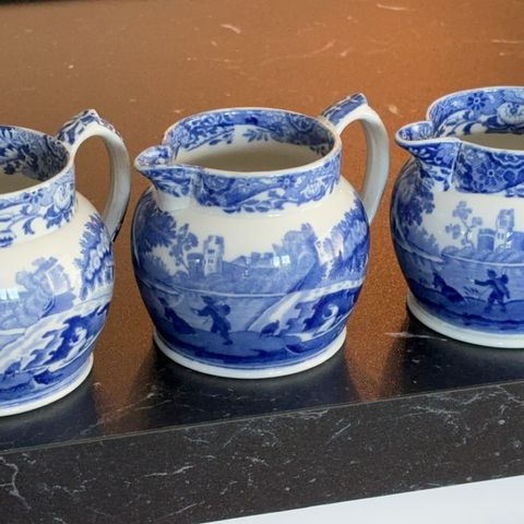 Spode Blue Italian Melkemugge og sukkerskål