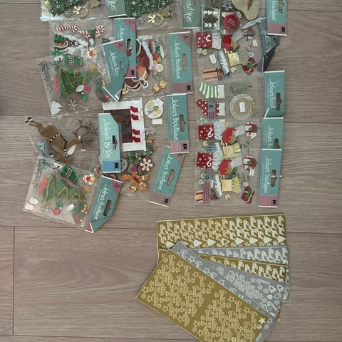 Klistremerkepakke scrapbooking tema jul