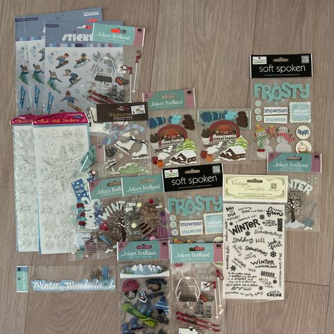 Klistremerkepakke scrapbooking tema vinter