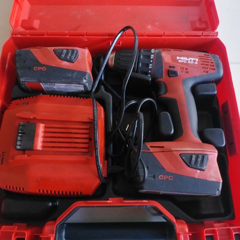 Hilti batteridrill SFC 22-A med to batterier og lader