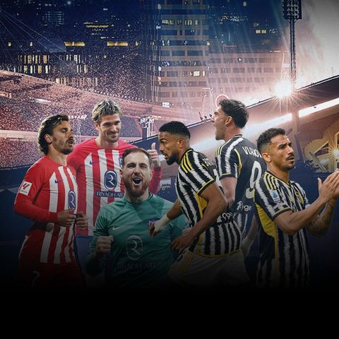 Matchday skjerf fra Atletico Madrid - Juventus 11 august 2024