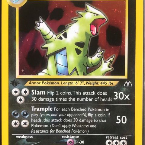 Tyranitar 1st edition neo pokemon kort