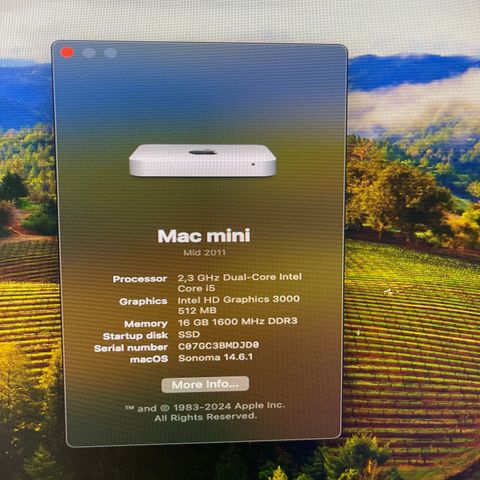 Mac mini 2011 2.3 i5 16Gb