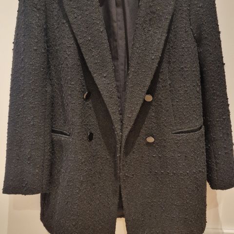 Sort Tweed blazer/jakke