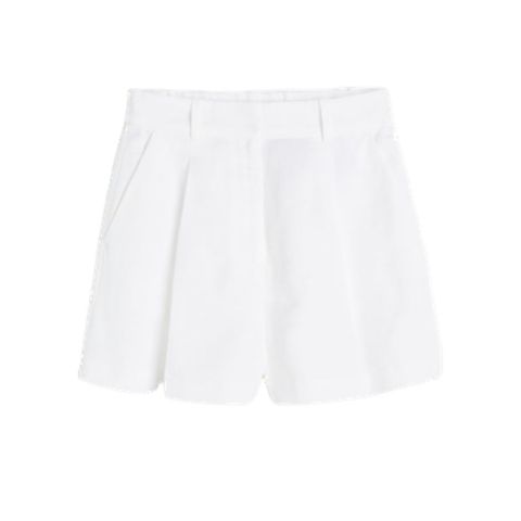 Hvite shorts fra H&M i linblanding str. XS