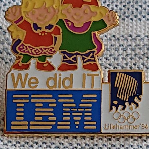 IBM gull maskotter Lillehammer 1994 OL pins selges