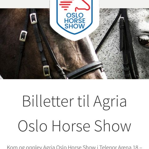 4 stk billetter til Oslo Horse show