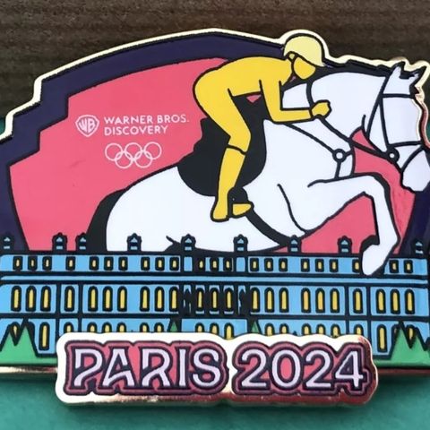 Paris 2024 Olympics - WB Discovery Channel media pin Equestrian Versailles