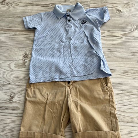 Sett av shorts og polo, str.122