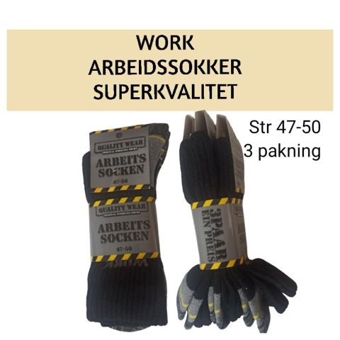 3 par str 47-50 WORK ARBEIDSSOKKER