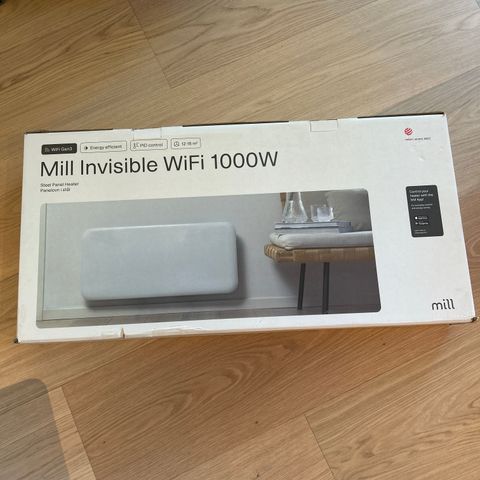 Ny og uåpnet panelovn (Mill Invisible Wifi 1000W, generasjon 3) selges