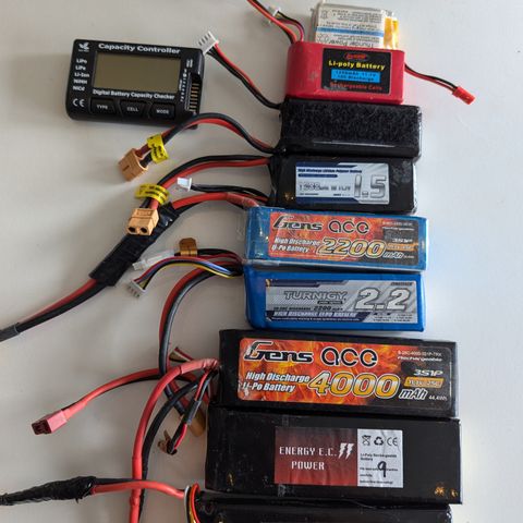 Diverse Rc batteri selges samlet (Lipo )