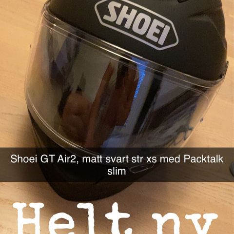 Shoei GT Air 2, matt svart i str xs med Packtalk slim