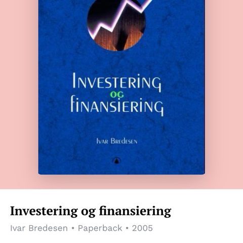 Investering og finansiering