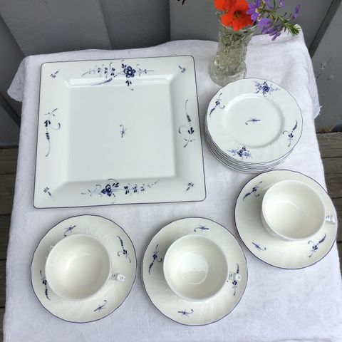 Villeroy Boch - Old Luxembourg, stort, firkantet serveringsfat, kaketallerkener.