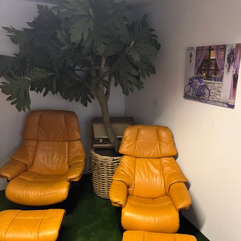 2 stk Stressless Reno®️ (L) og (M) fra Ekorness selges billig! Ny pris 54000 nok!