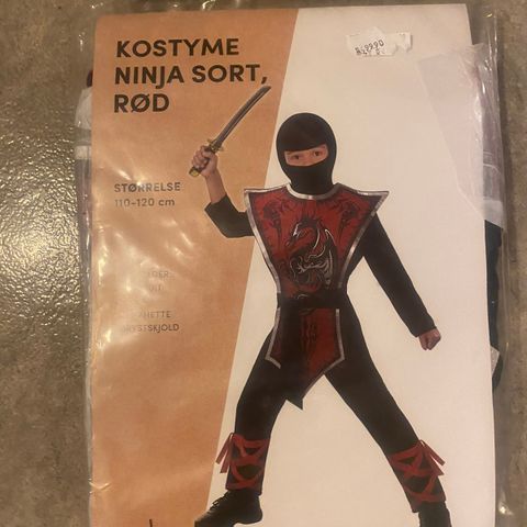 NYTT! Ninja kostyme 110-120cm