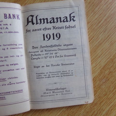 Halvorsen & Larsens praktiske Lomme-Almanak 1919