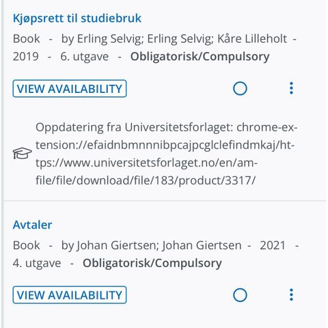 Pensumbøker 1. semester Rettsvitenskap BI