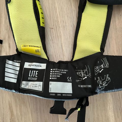 Spinlock oppblåsbar vest med BRIG logo