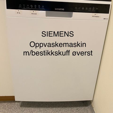 Oppvaskemaskin ; SIEMENS SN43HW62CS