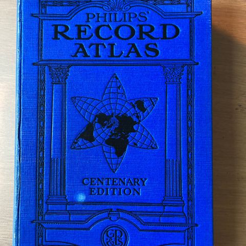 Atlas. Philips’ Record Atlas fra 1934.